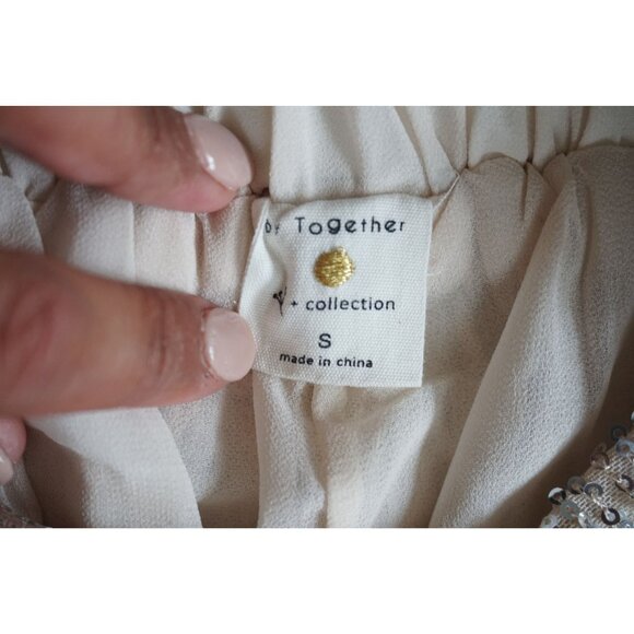 By Together Gold Sequin High Rise Flared Pants– Size S - Picture 3 of 8